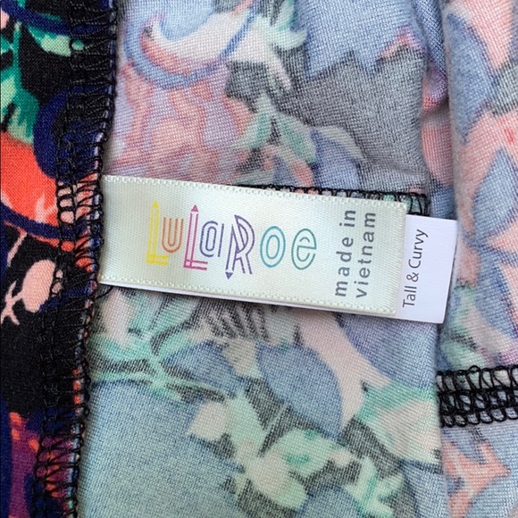 Lularoe Blue and Pink Leggings - Picture 6 of 6